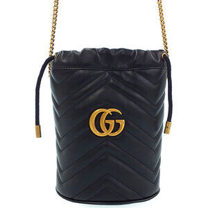 GUCCI GG Marmont Bucket Bag Chain Shoulder